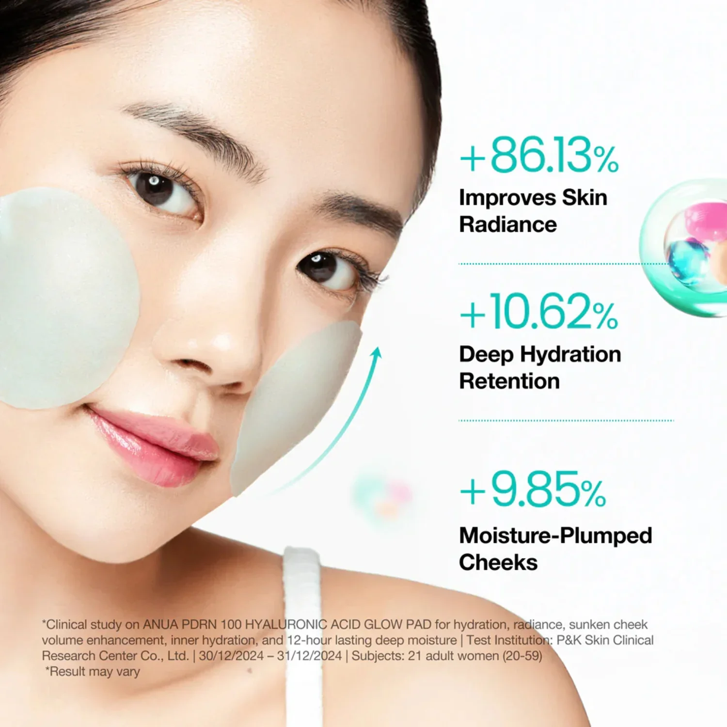 Anua PDRN 100 Hyaluronic Glow Pad, 60 dischetti - Image 4