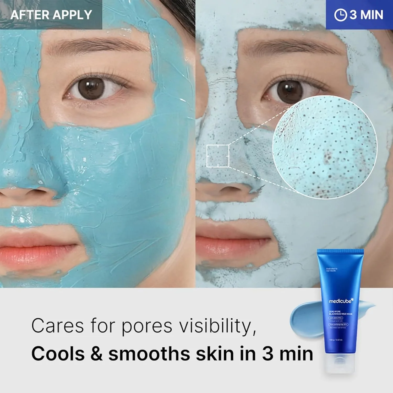MEDICUBE Zero Pore Blackhead Mud Mask, 100g - Image 3