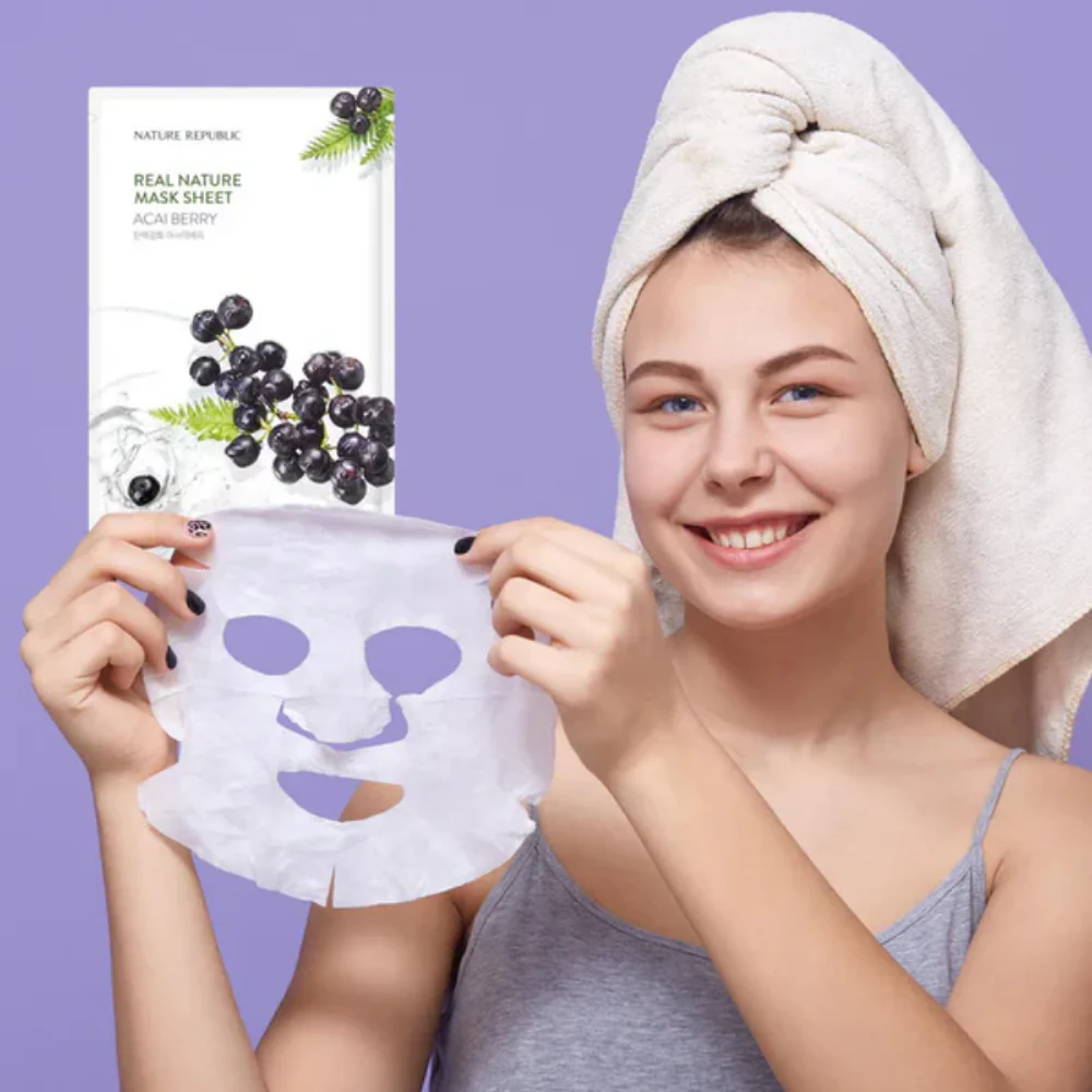 Nature Republic Real Nature Sheet Mask Acai Berry, 23ml - Image 2