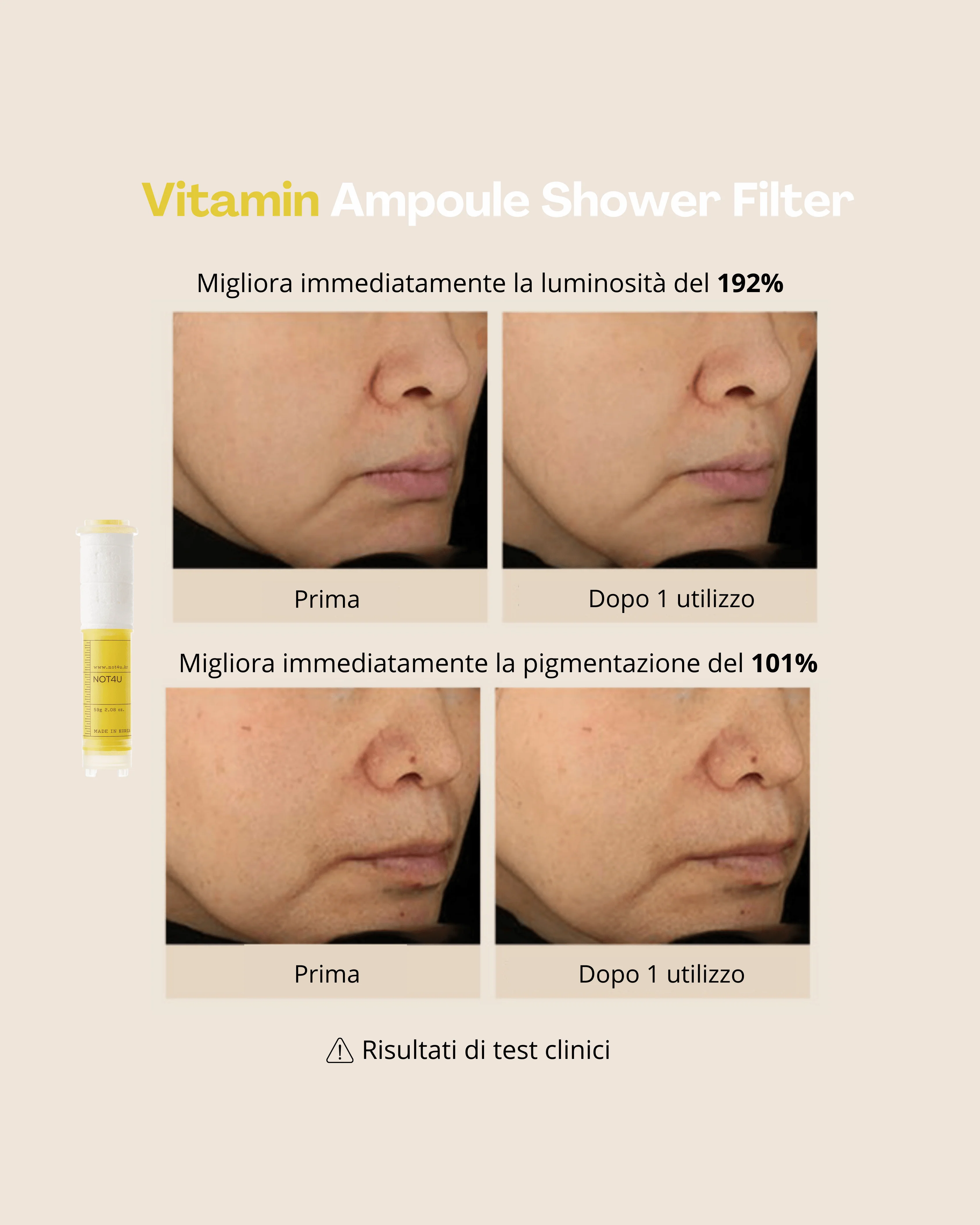 NOT4U Ampoule Shower Kit, Soffione + Vitamin Ampoule Shower Filter - Image 4