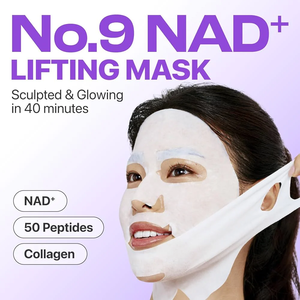 Numbuzin No. 9 NAD Bio Full Face Pack Sheet, 4 pezzi + Fascia liftante - Image 3
