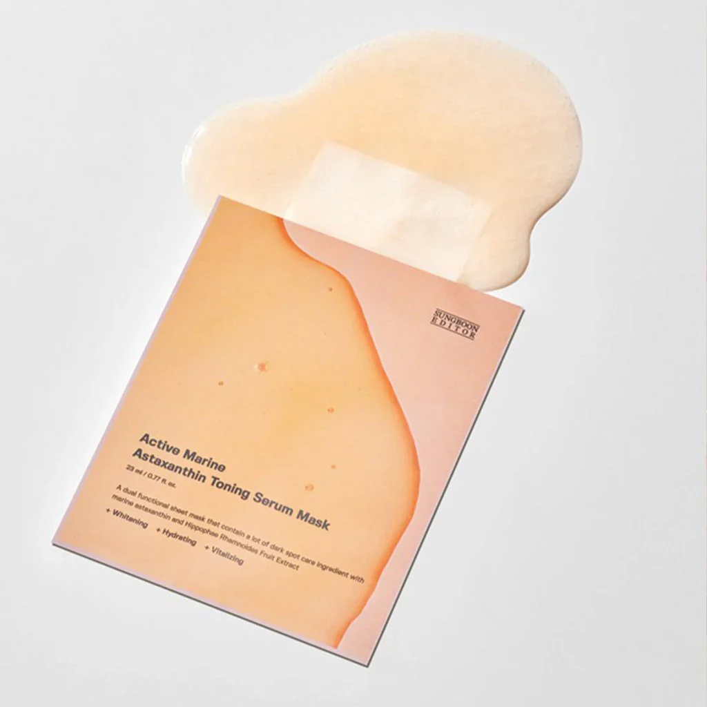 Sungboon Editor Active Marine Astaxanthin Toning Serum Mask, 23ml - Image 3