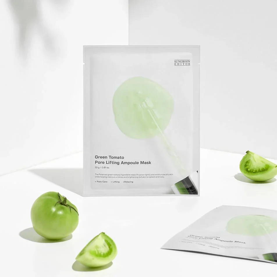 Sungboon Editor Green Tomato Pore Lifting Ampoule Mask, 23 g - Image 2